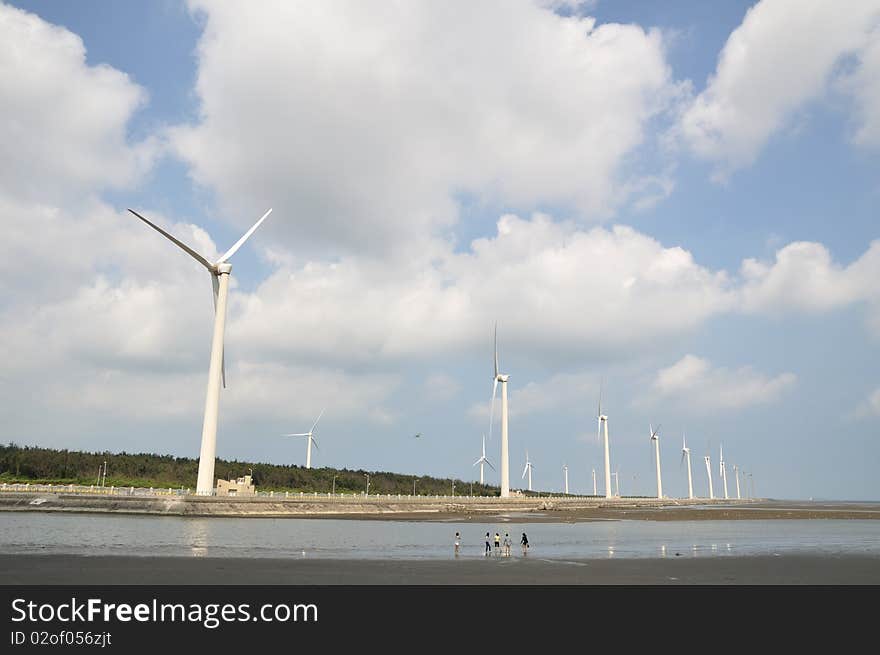 A beautiful landscape at the wind-power station. A beautiful landscape at the wind-power station