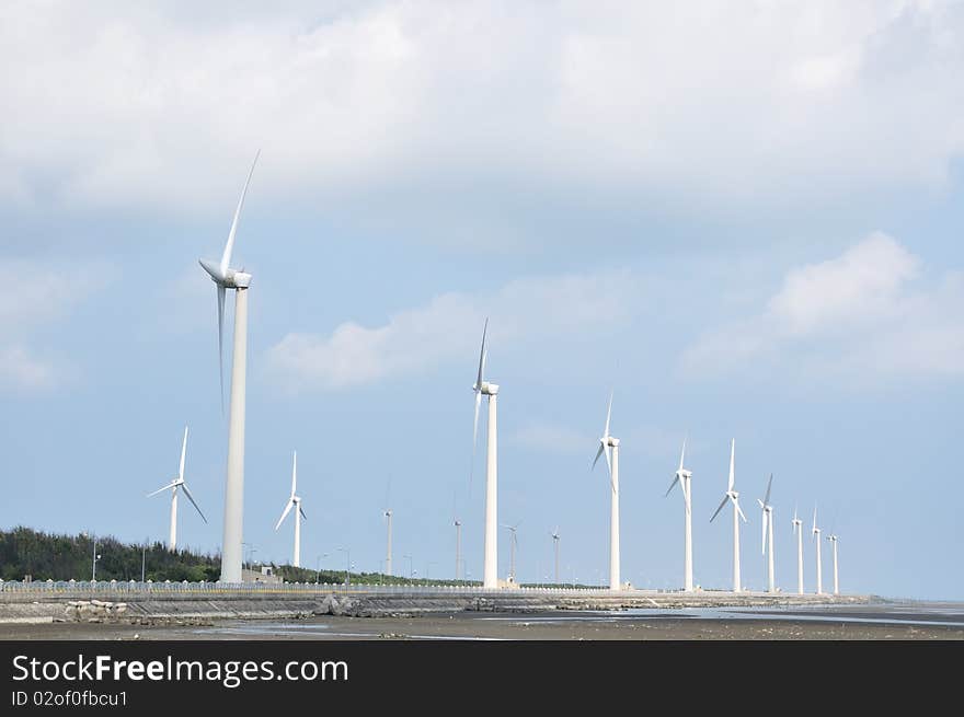 A beautiful landscape at the wind-power station. A beautiful landscape at the wind-power station