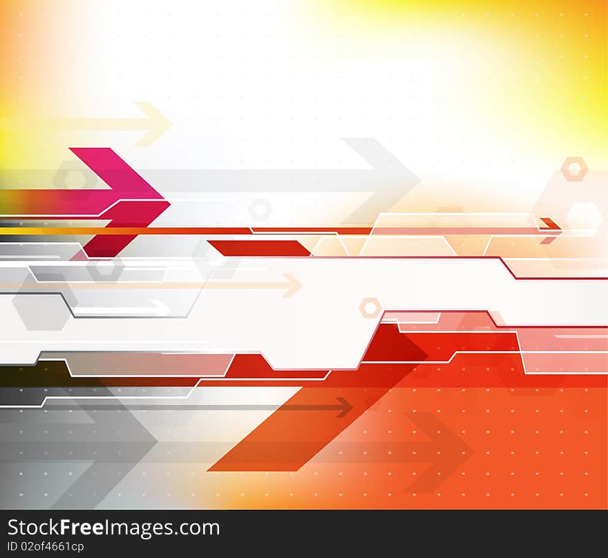 Abstract colored background with arrows.