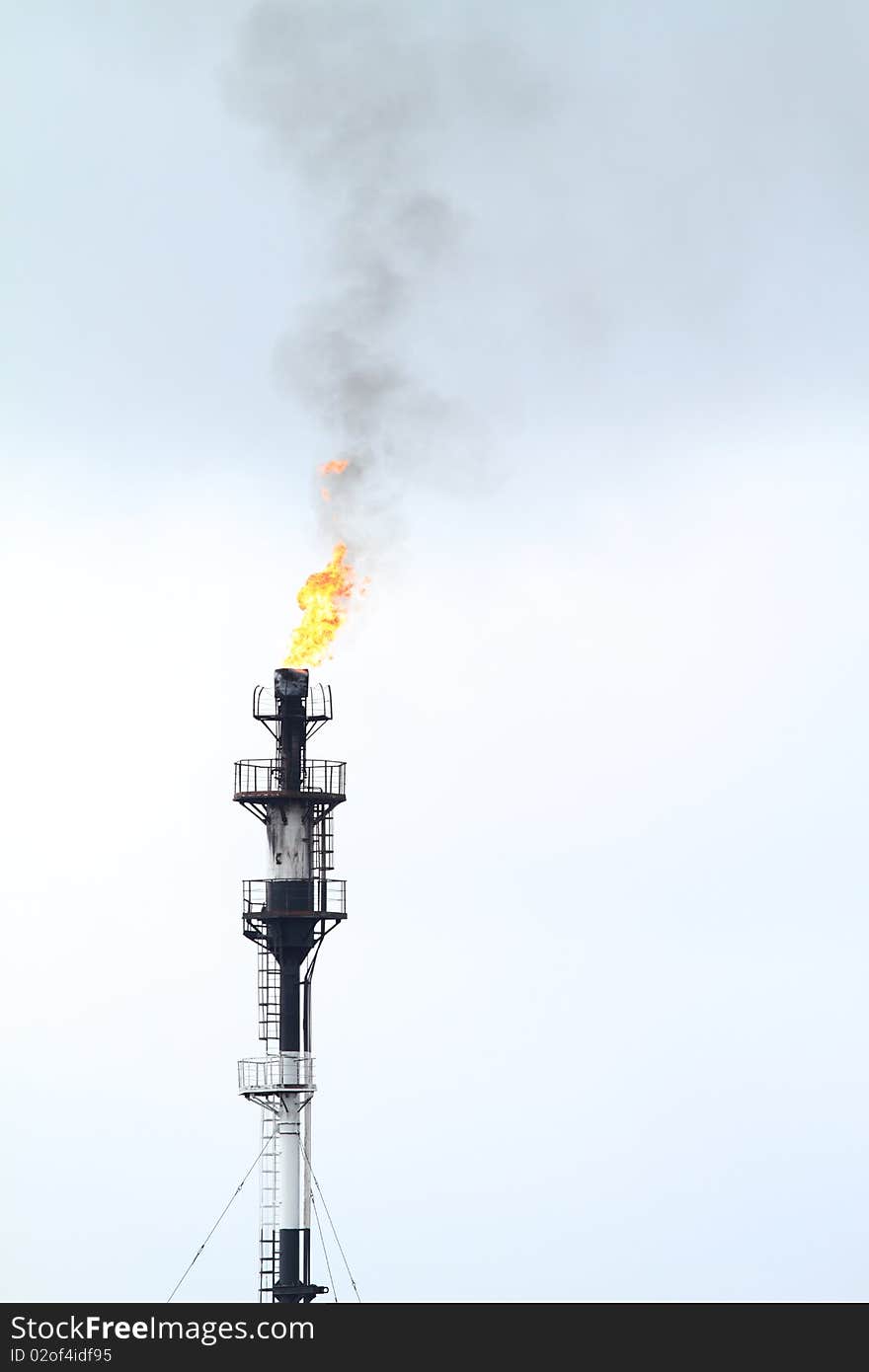 Smoking flame from petro chemical industry. Smoking flame from petro chemical industry