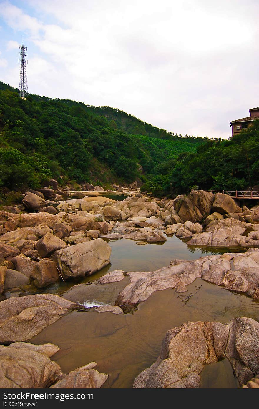 Special landscape near the waterfall