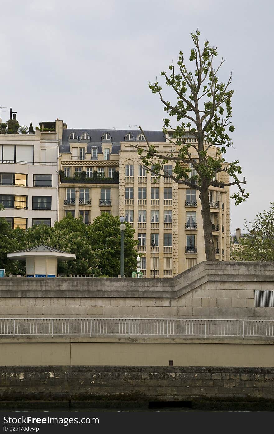 Paris and the river Seine at sunset