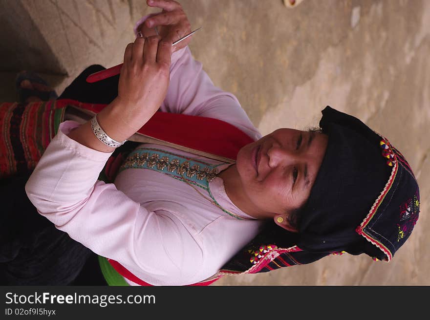 Thai woman in traditional costume. Dien Bien Region, northern Vietnam. Thai woman in traditional costume. Dien Bien Region, northern Vietnam