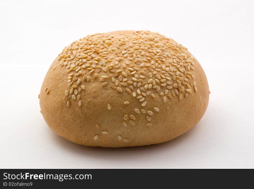 Wheat bread on the white background