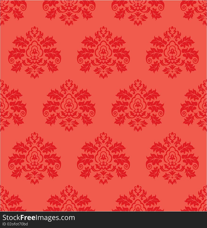 Classic seamless wallpaper damask design. Classic seamless wallpaper damask design