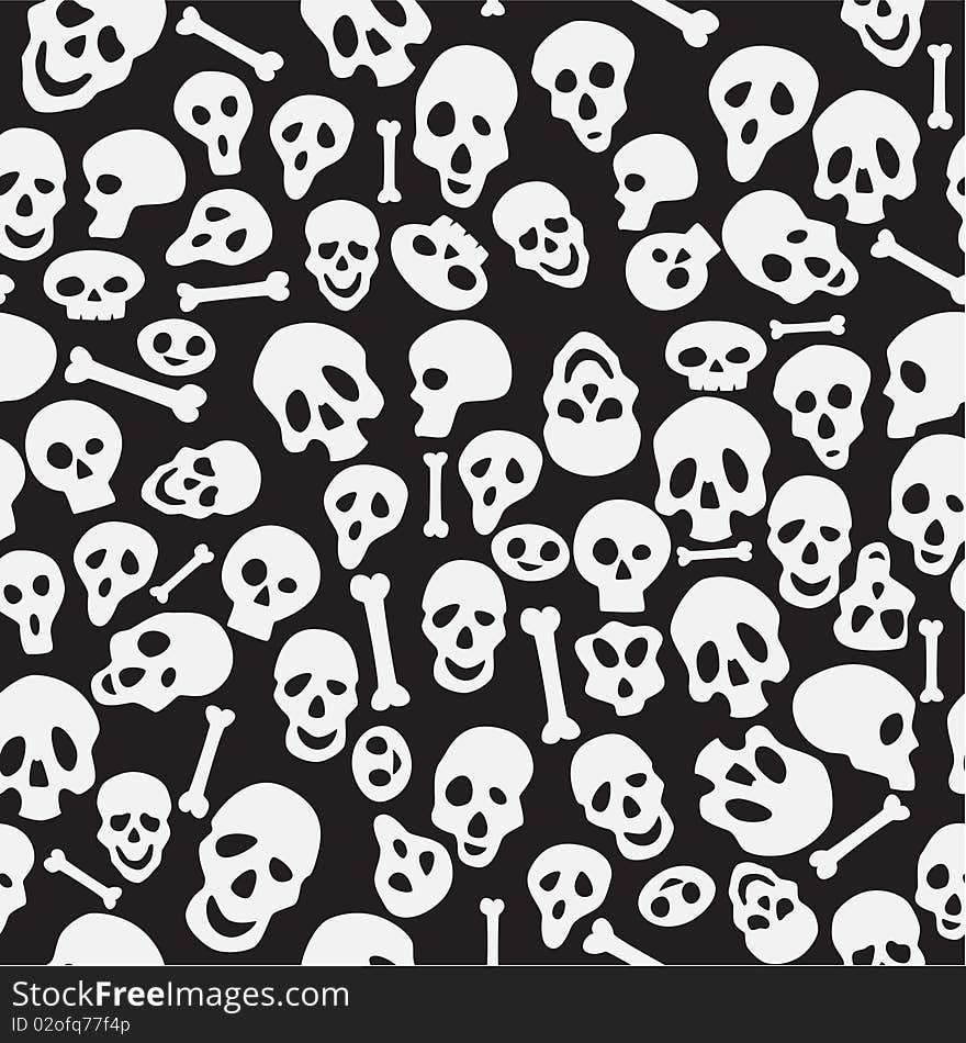 Seamless wrapping paper with skuls. Seamless wrapping paper with skuls