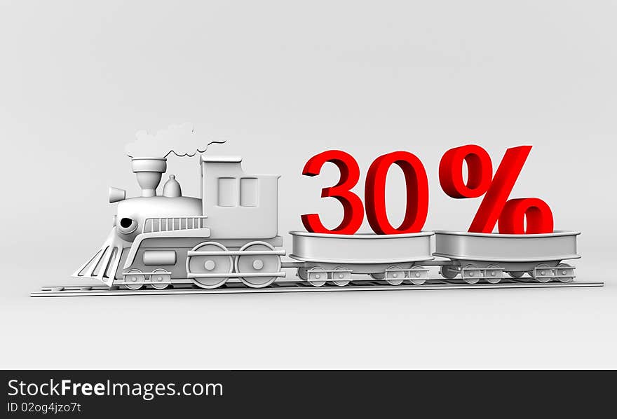 3d train with the car carries 30% discount.