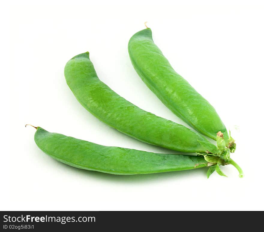 Green pea isolated on white background