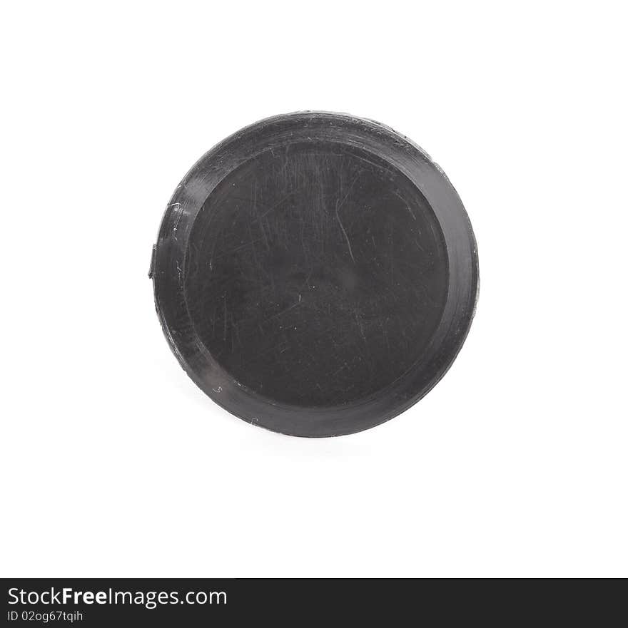 Single black button isolated on white background. Single black button isolated on white background.