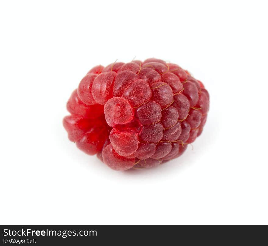 Fresh raspberry isolated on white background