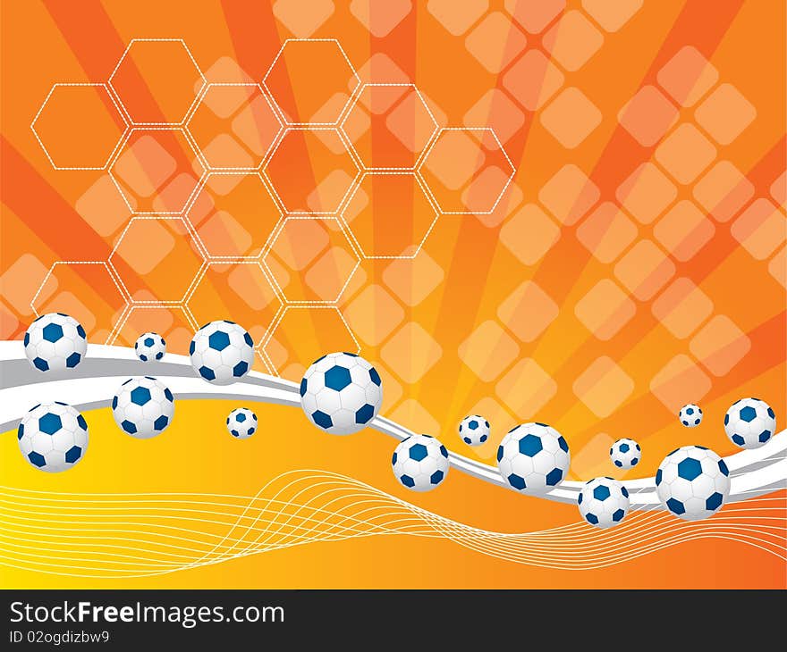 Abstract background and soccer balls