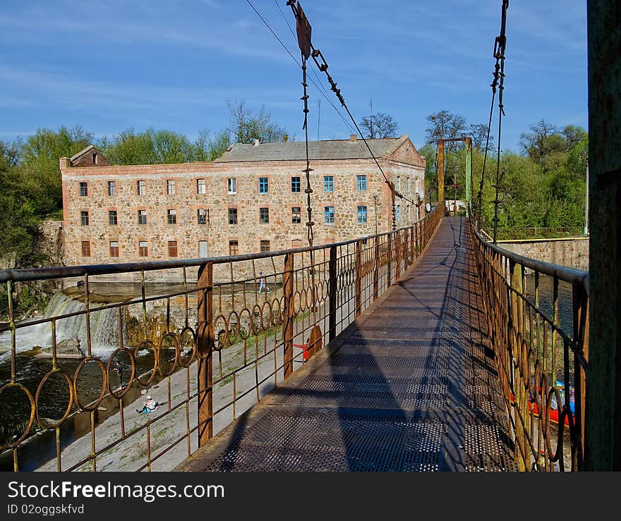 Old steel bridge on Ros river