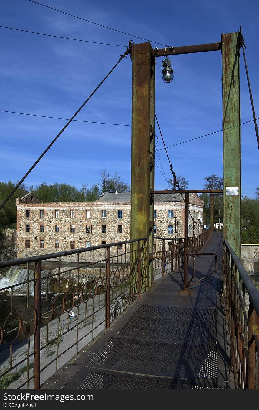 Old steel bridge on Ros river