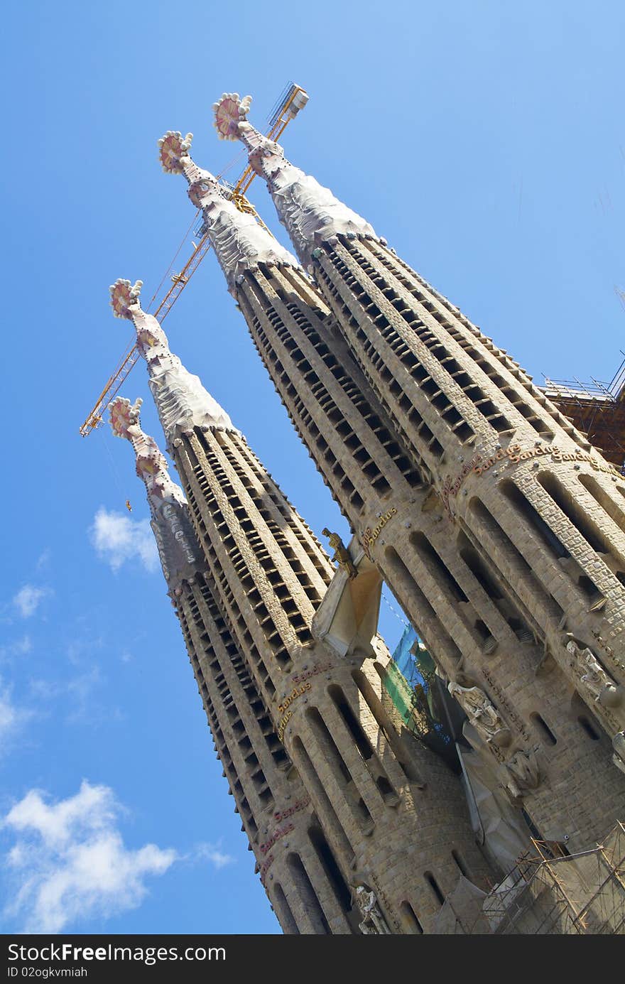 La Sagra Familia cathedral in Barcelona Spain