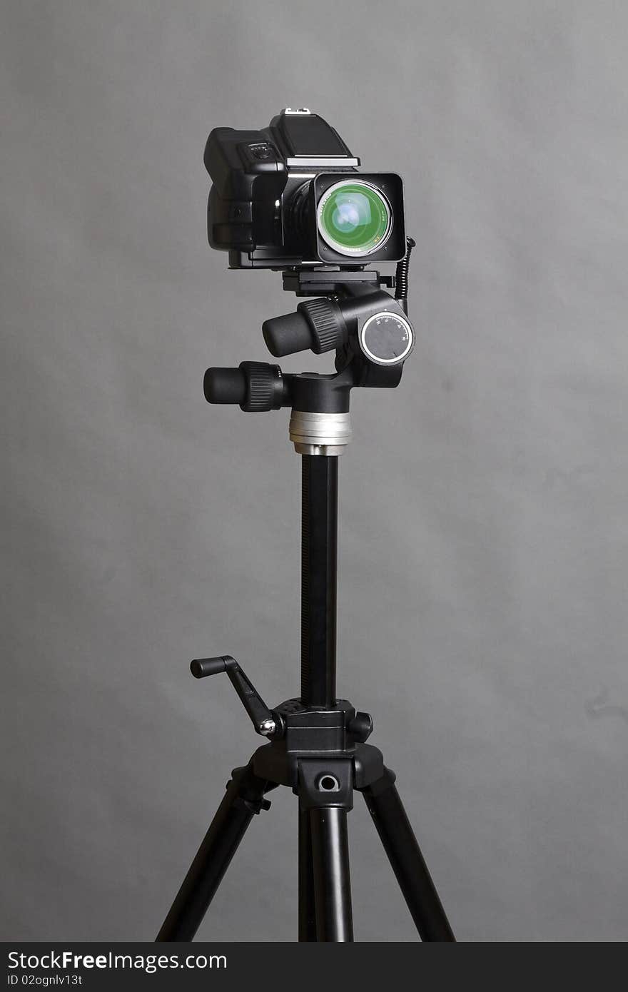 Professional medium format camera on a tripod