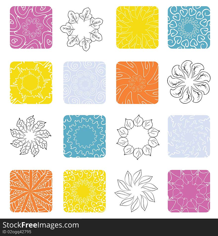 vector set of floral design elements