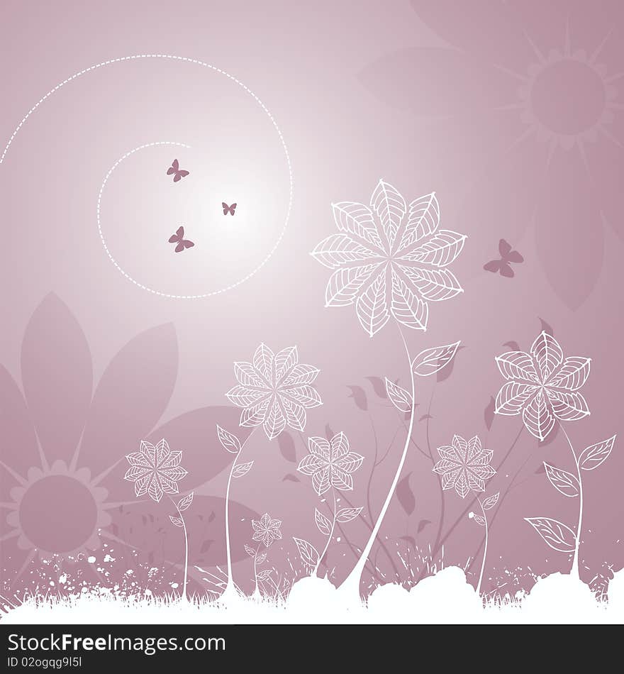 Nature and floral vector background. Nature and floral vector background