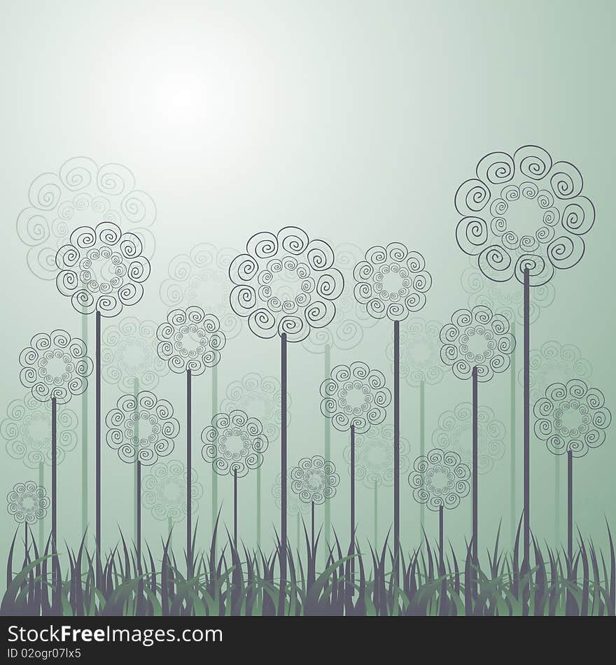 Nature and flowers vector background . Nature and flowers vector background