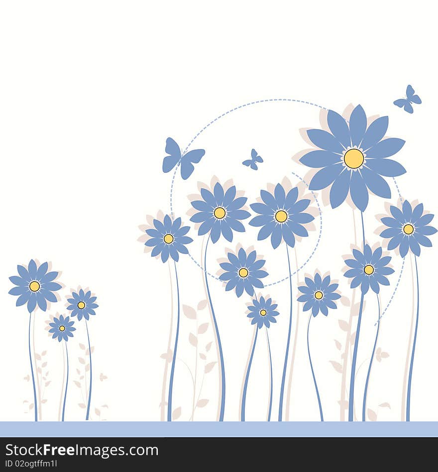 Nature and flowers vector background