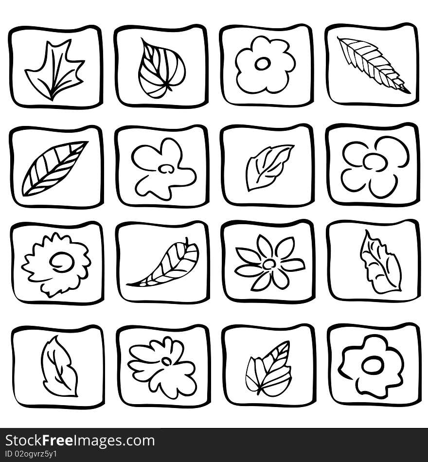 vector set of floral icon. vector set of floral icon