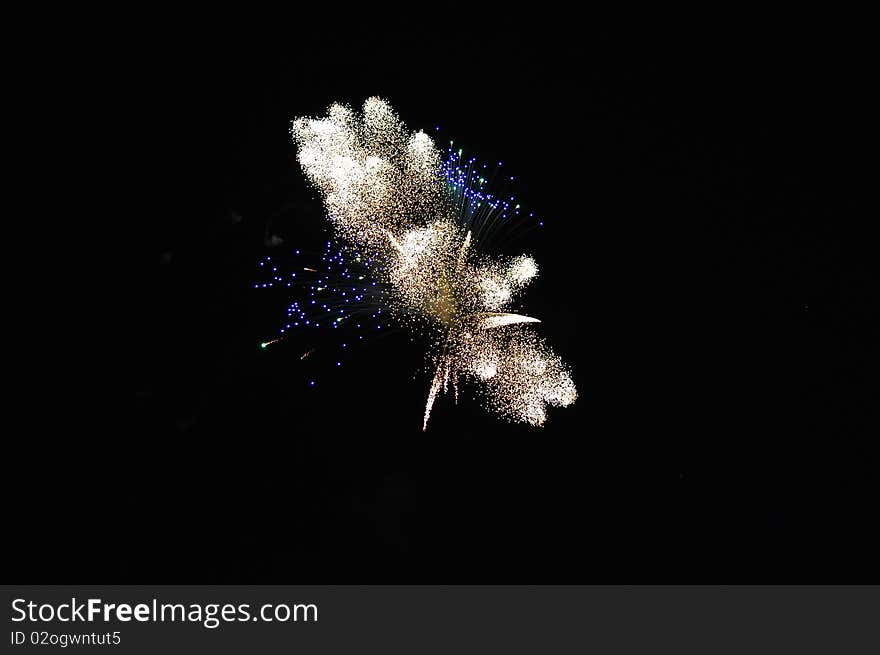 Amazing fireworks in the night look like a hypothetical Big Bang. Amazing fireworks in the night look like a hypothetical Big Bang.