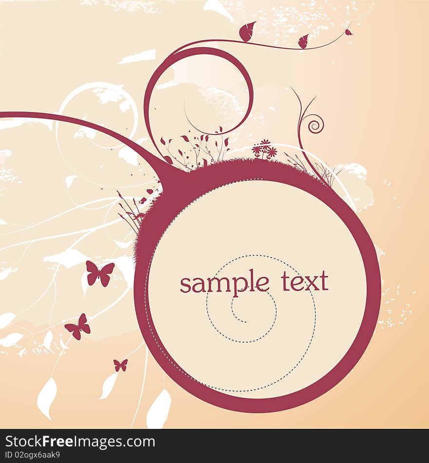 Abstract style floral frame vector