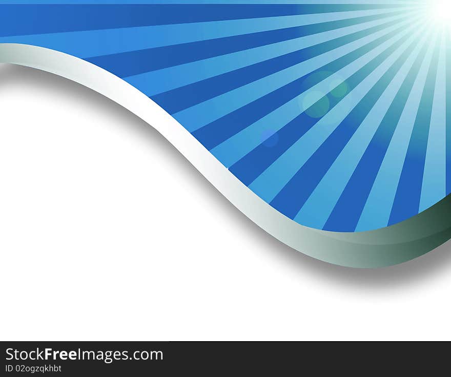 Blue lines with chrome frame over white background. Blue lines with chrome frame over white background