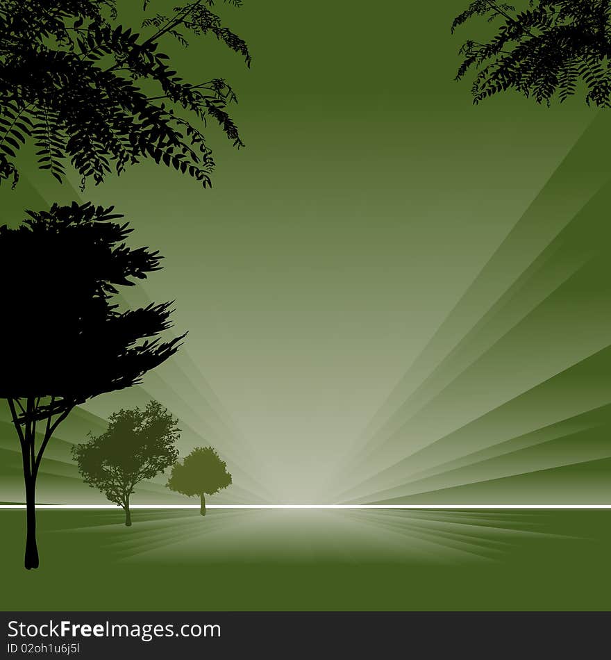 Nature and trees background vector illustration. Nature and trees background vector illustration