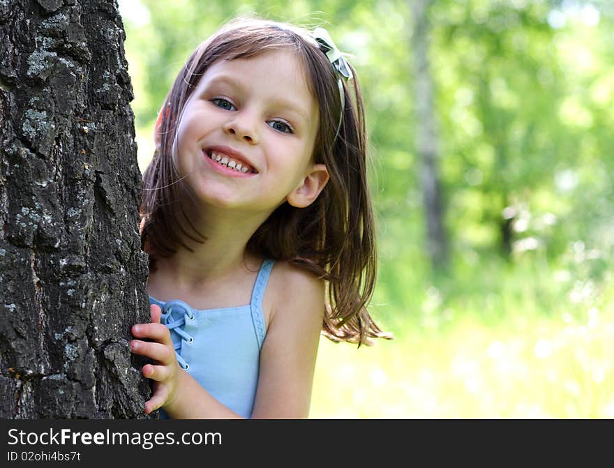 Portrait of the young beautiful happy girl. Portrait of the young beautiful happy girl