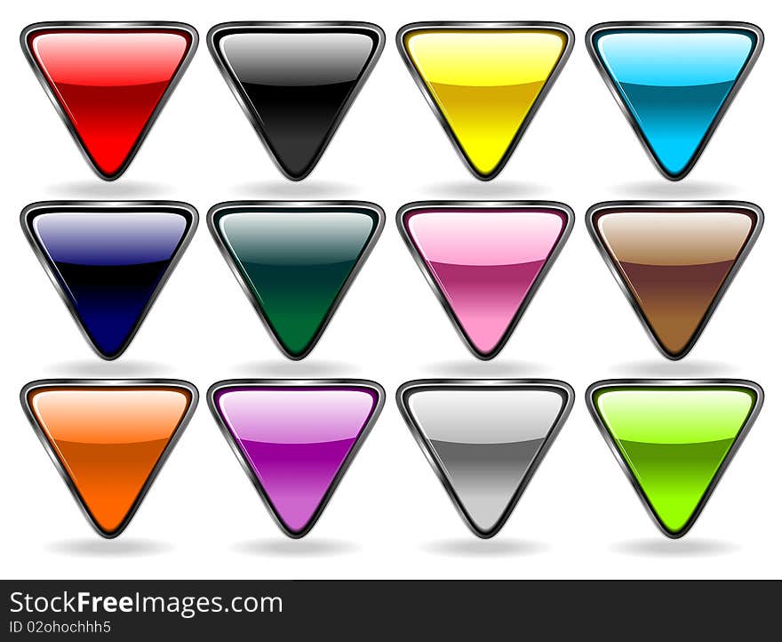 Fullcolor glass triangles  set