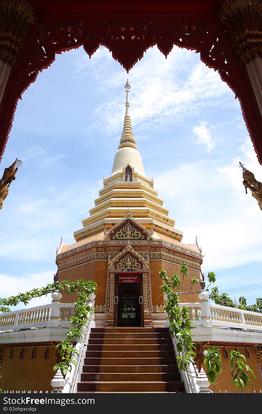 Spherical Pagoda Shape With Glass Lotus Base