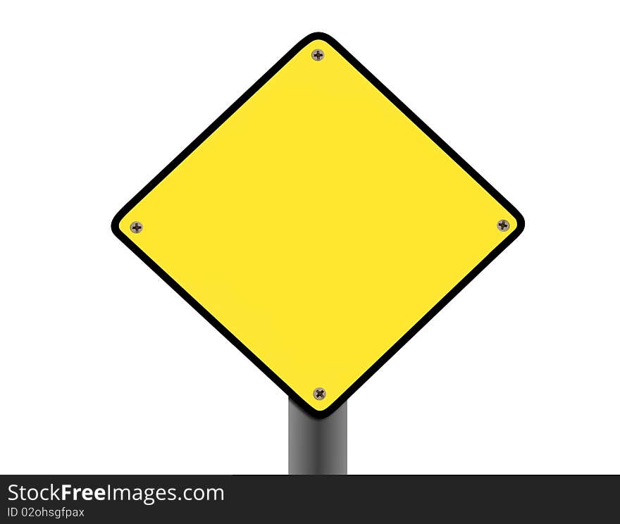 Blank Yellow Signboard