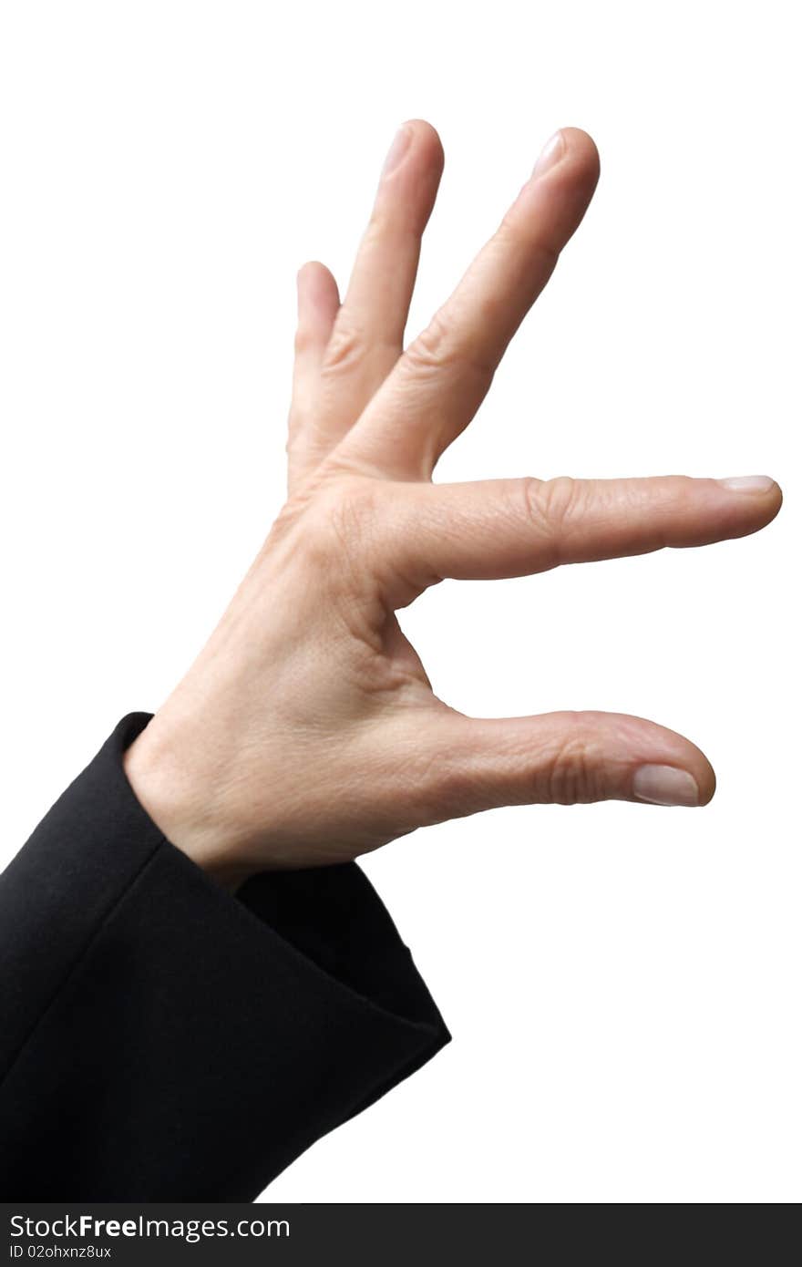 Hand making gesture with fingers. Hand making gesture with fingers