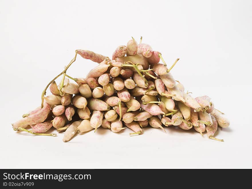 fresh beans isolated on white