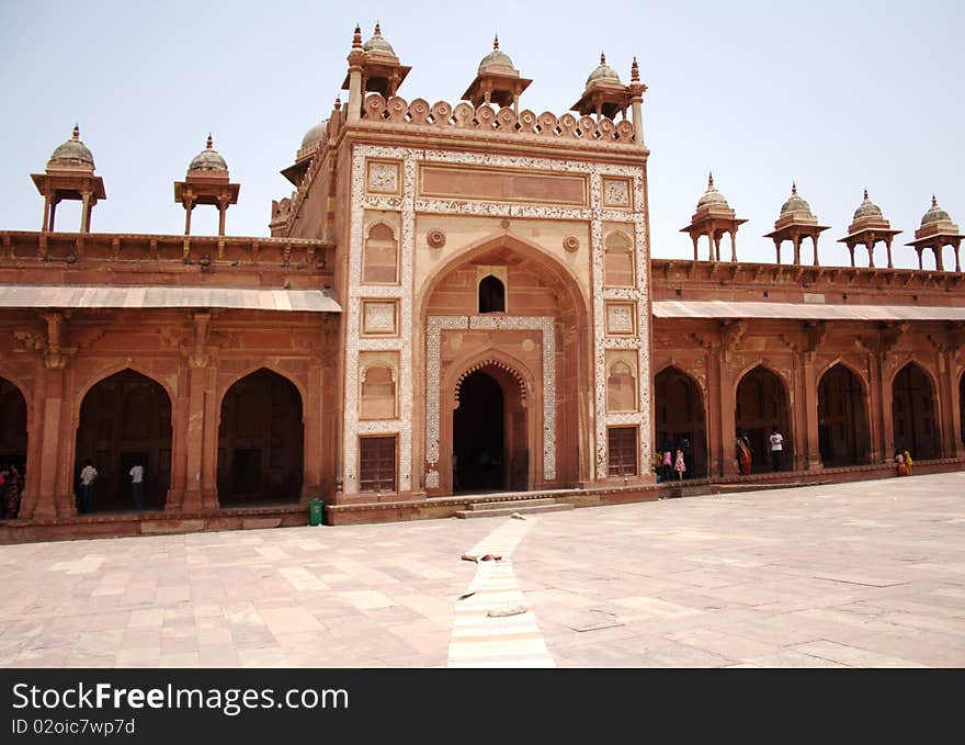 The Badshahi Gate was built during the reign of Mughal emperor Akbar. The Badshahi Gate was built during the reign of Mughal emperor Akbar.