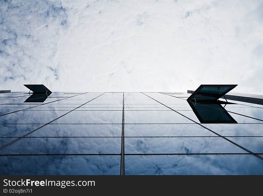 Modern building and cloud reflection. Modern building and cloud reflection