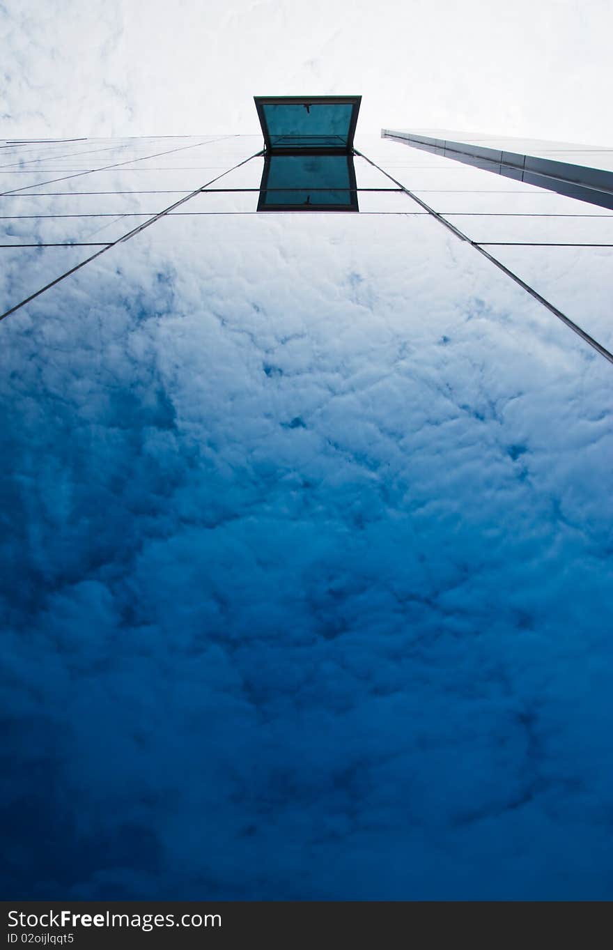 Modern building and cloud reflection. Modern building and cloud reflection