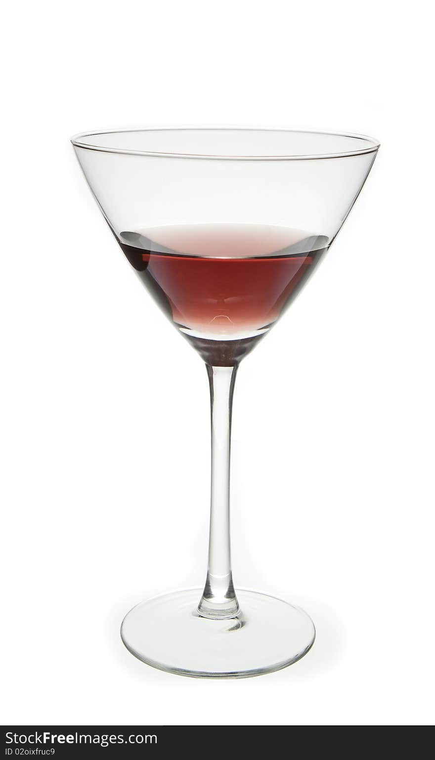 Red wine cocktail in a martini glass. Red wine cocktail in a martini glass