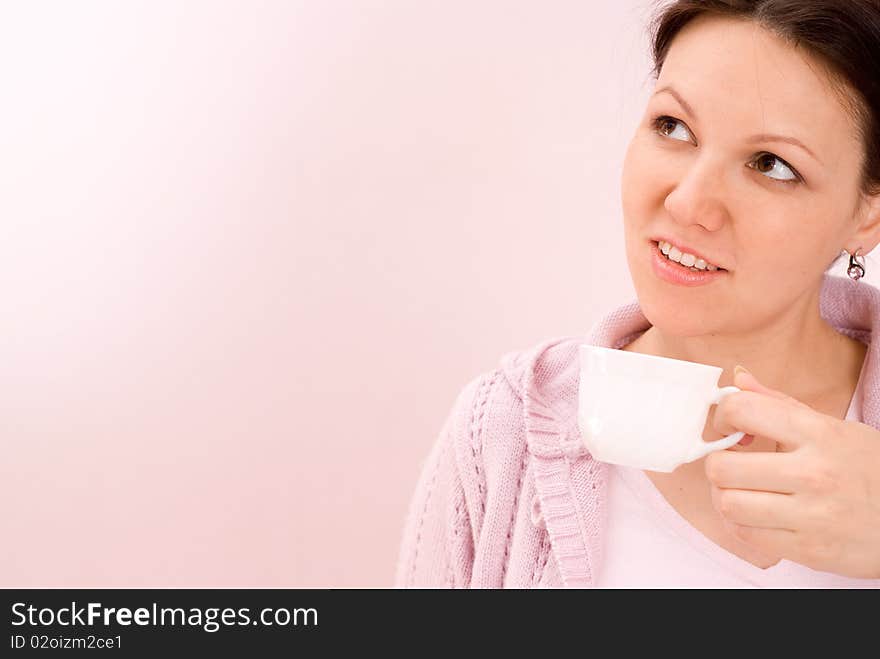 Woman drinking coffee