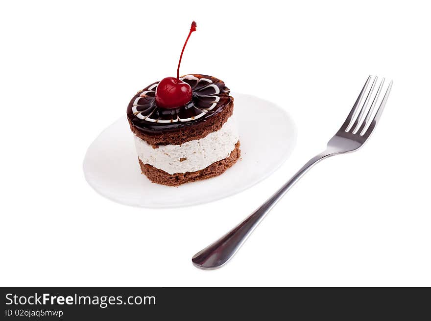 Sweet and nourishing cake with cherry