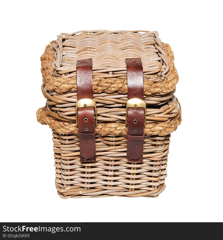 Wicker basket isolated on white background. Wicker basket isolated on white background