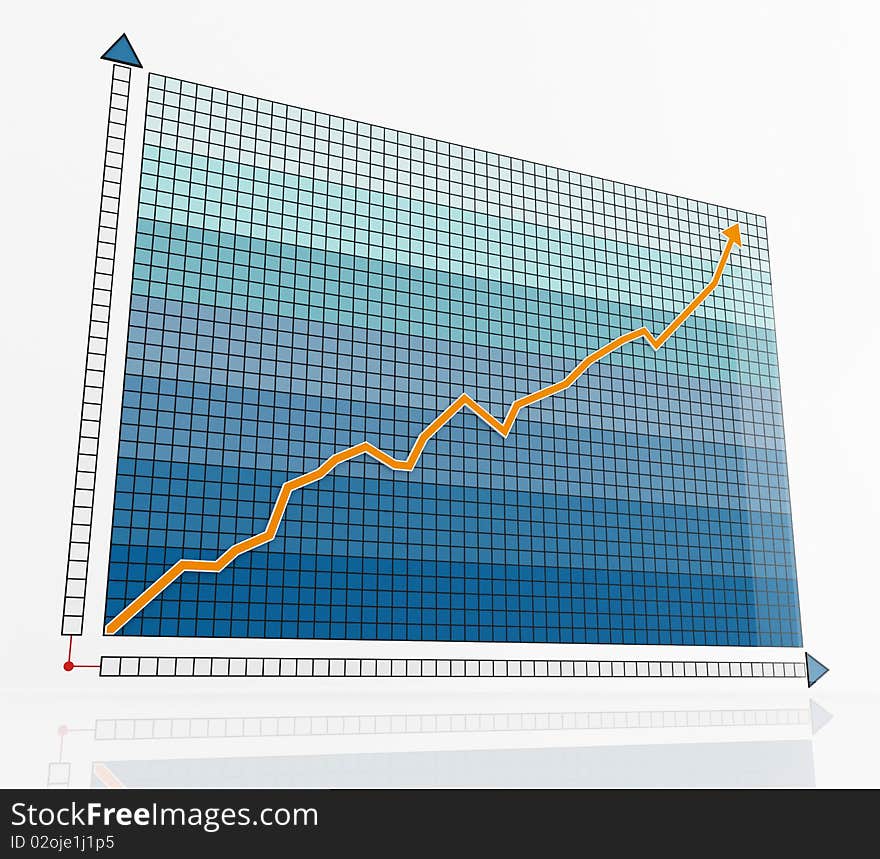 Blue business graph