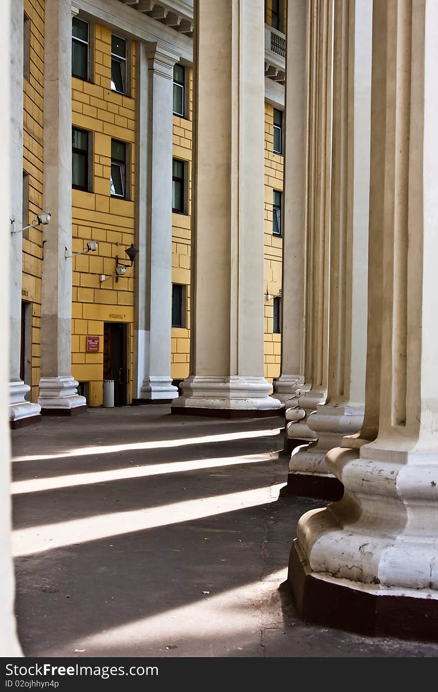 Retro pillars in the sunlight. Retro pillars in the sunlight