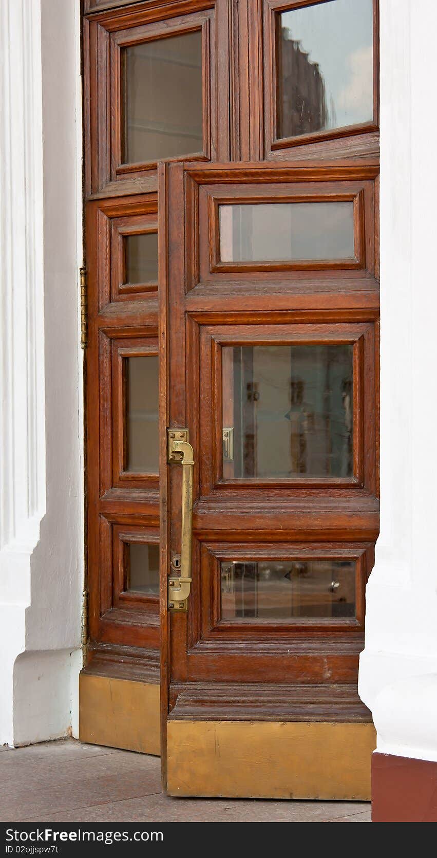 Vintage brown wooden door close-up. Vintage brown wooden door close-up