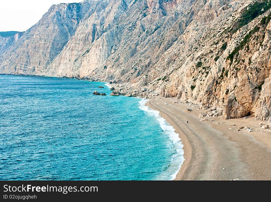 View of Platia Amos beach. Kefalonia