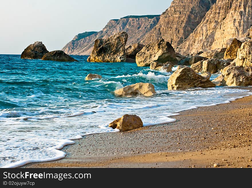 Rock sea of Platia Amos beach, Kefalonia