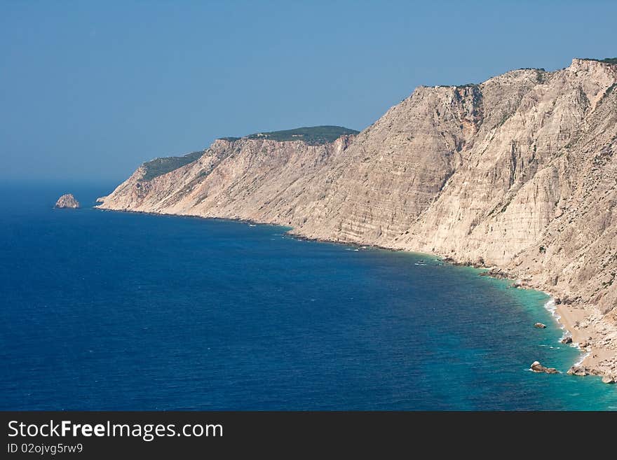 View of Platia Amos coast. Kefalonia