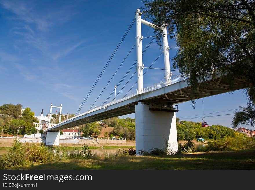 Bridge over the river of Ural in Orenburg, Russia. Bridge over the river of Ural in Orenburg, Russia