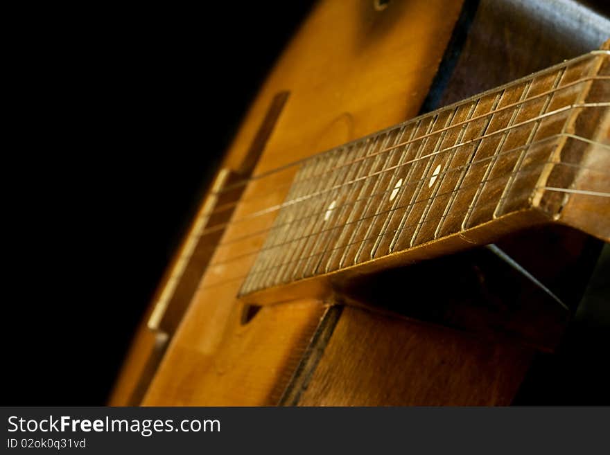 Guitar on black background