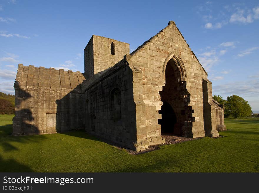 Dunglass Collegiate Church near Cockburnspath, sunrise May